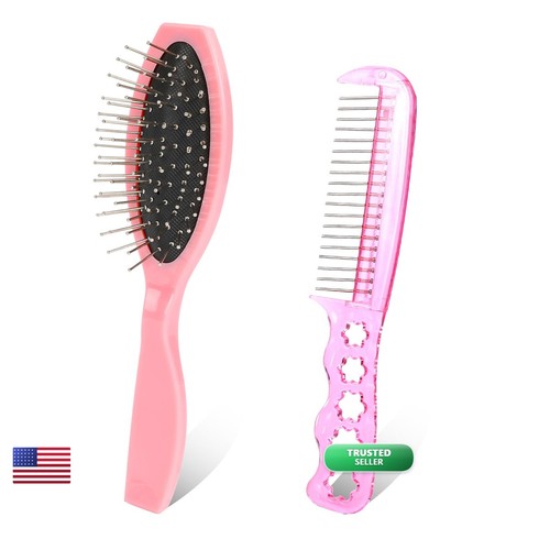 Pieces pink wig - brushes, for