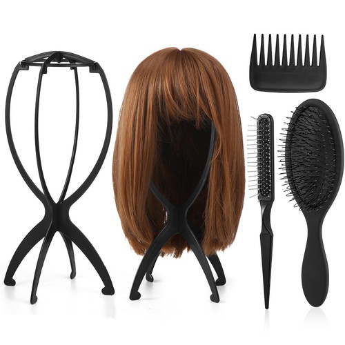 Pack wig head stand with - wig, 3