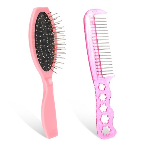 Pcs metal hair brush pink - hair,