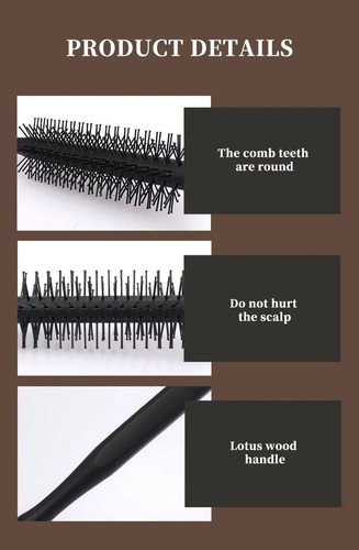 Wood handle round hair - wood,